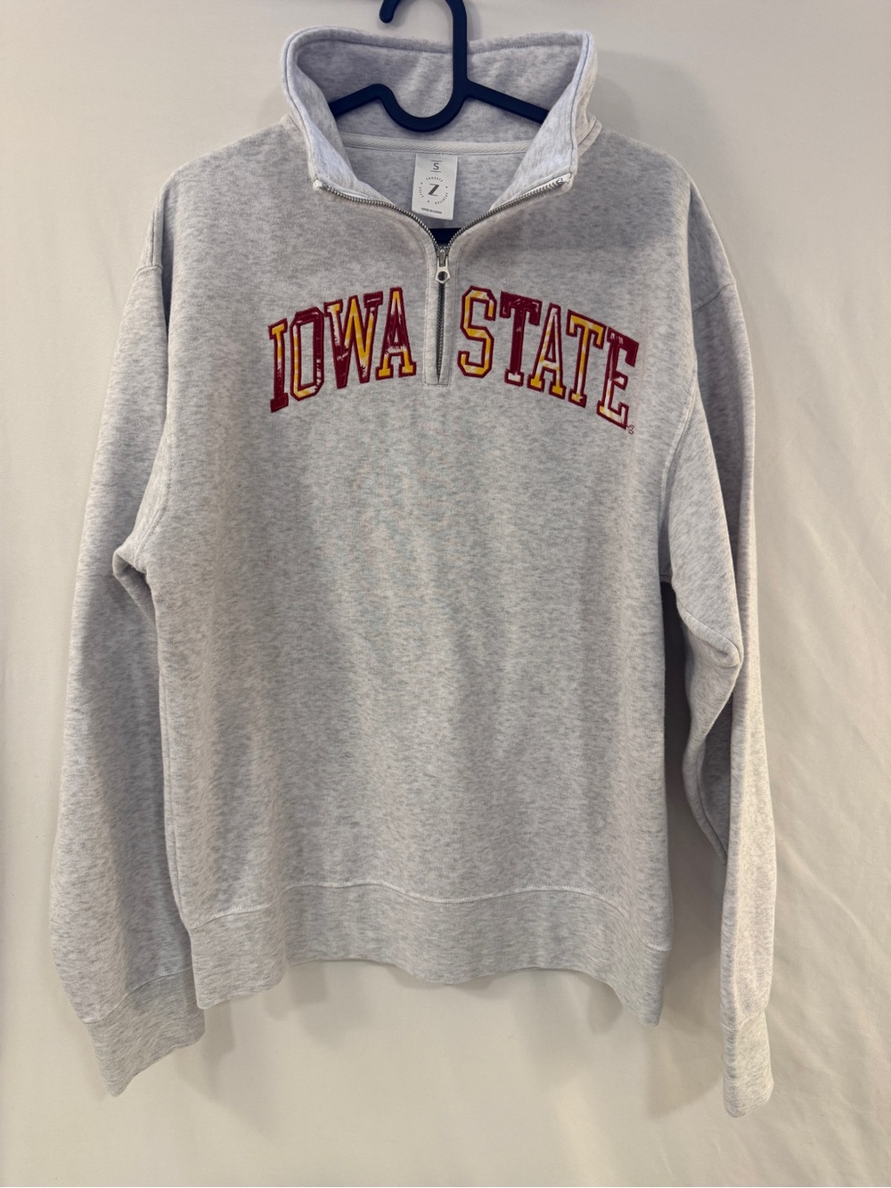 Iowa State Quarter Zip Heather Gray Size Small